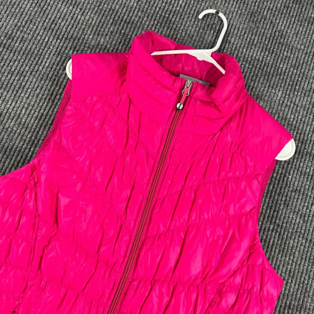 Athleta Downalicious Deluxe Vest Womens Size Large Pink Sleeveless Full Zip